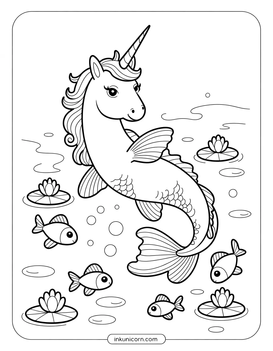 Koi Fish Unicorn Underwater Garden