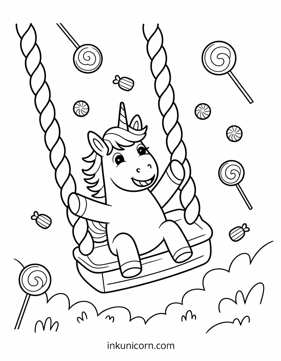 Lollipop Unicorn and the Candy Swing
