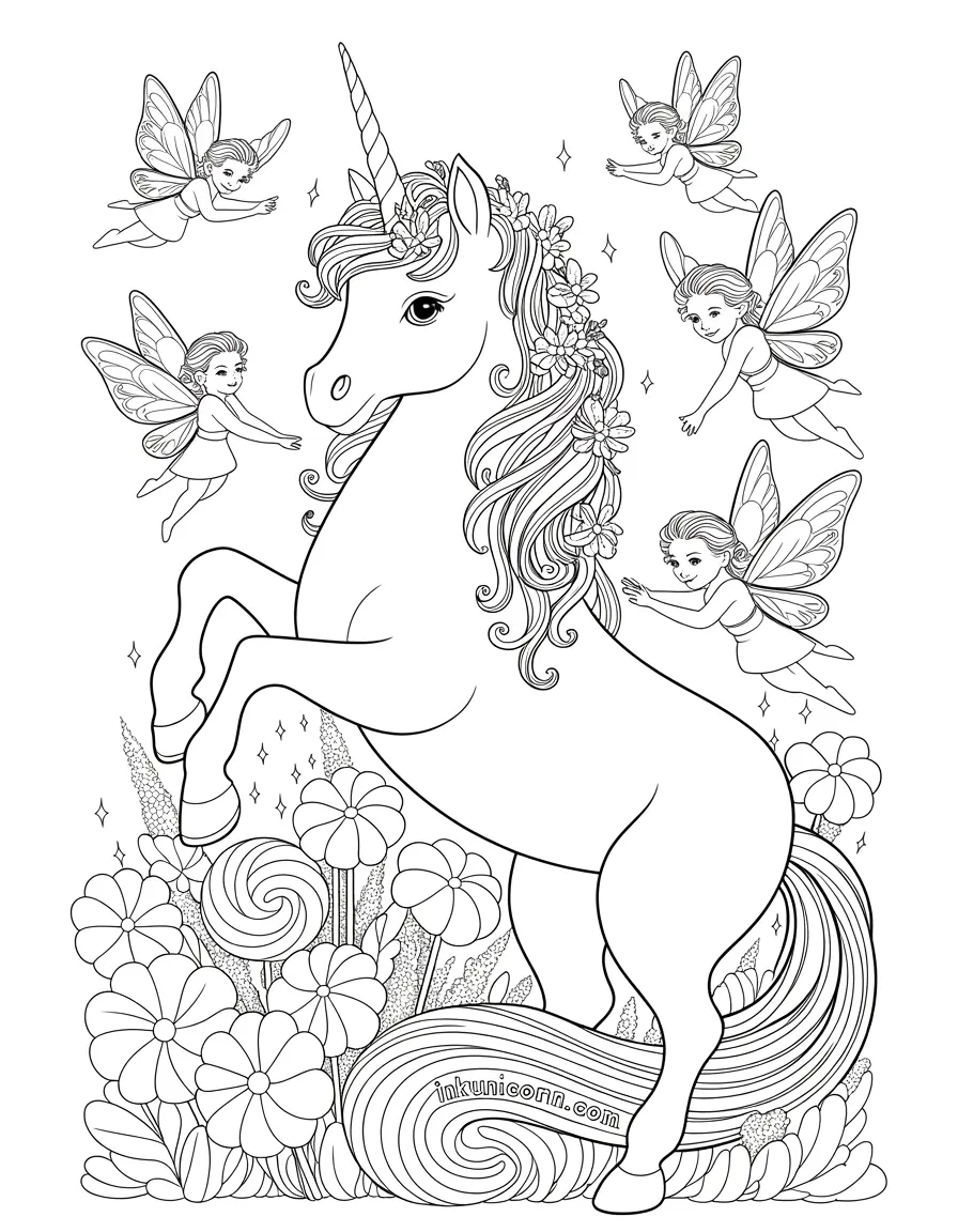 Magical Lollipop Unicorn and Fairy Friends