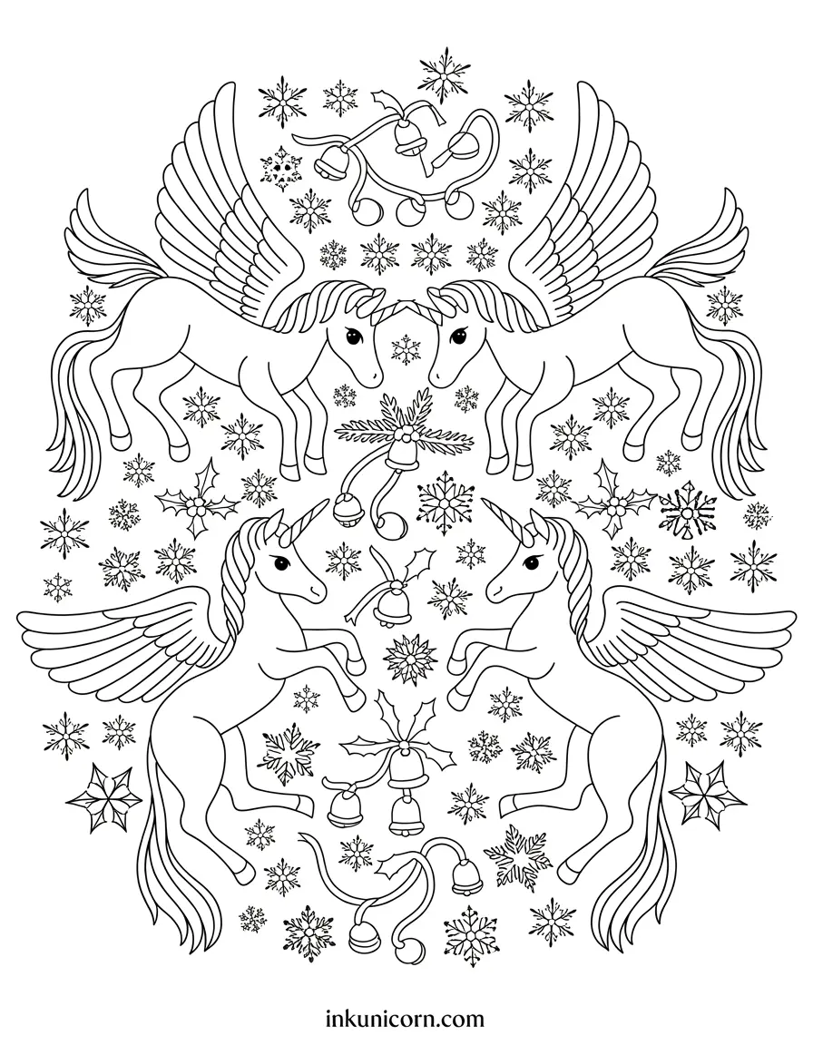 Mandala Of Christmas Unicorn Alicorns