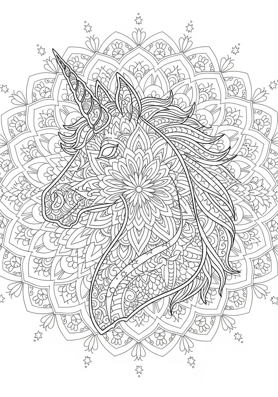 Mandala Unicorn Burst