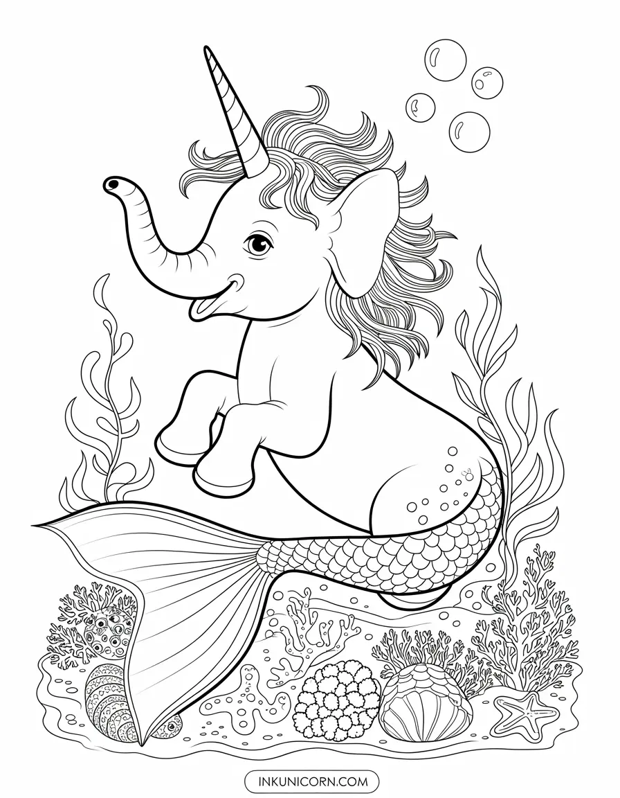 Mermaid Baby Elephant Unicorn