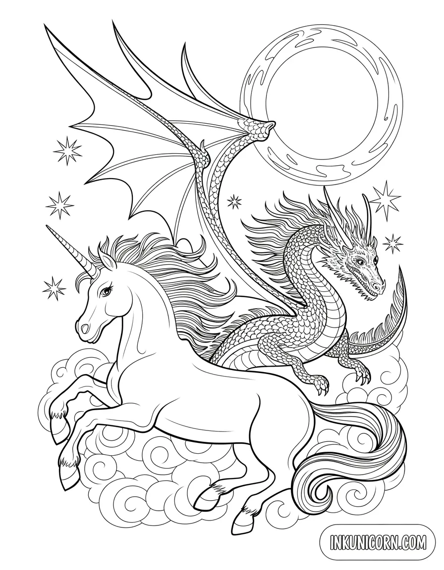 Moon Unicorn and Dragon Flight