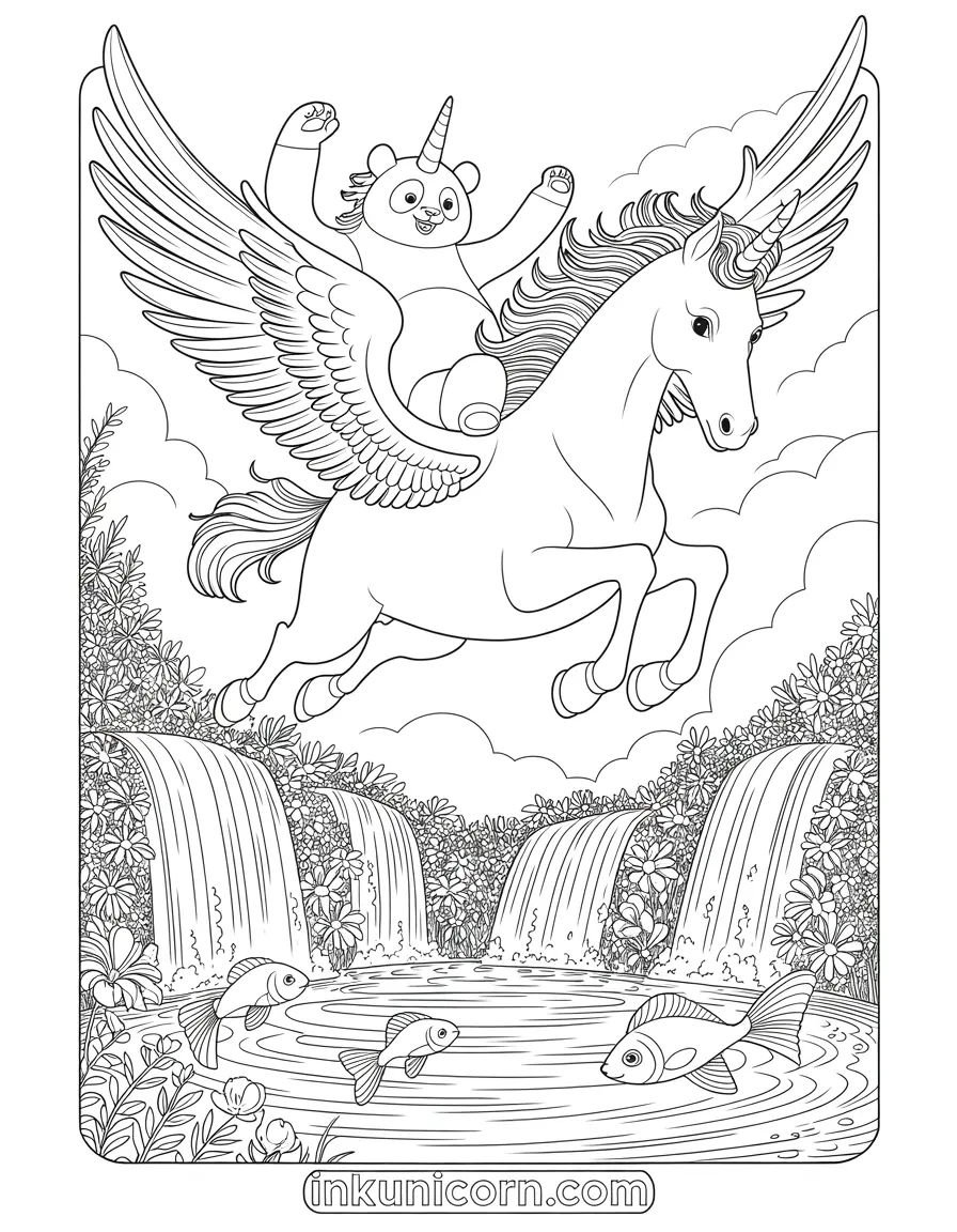 Panda Unicorn and Magical Pegasus Ride