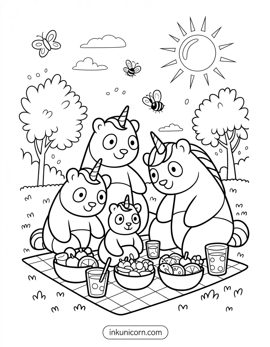 Panda Unicorn Family Picnic