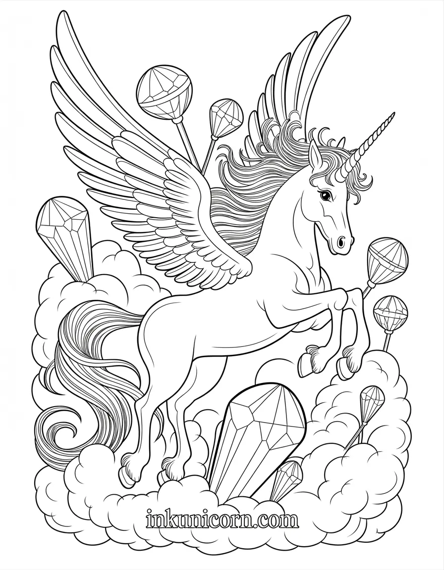 Pegasus Lollipop Unicorn in Crystal Sky