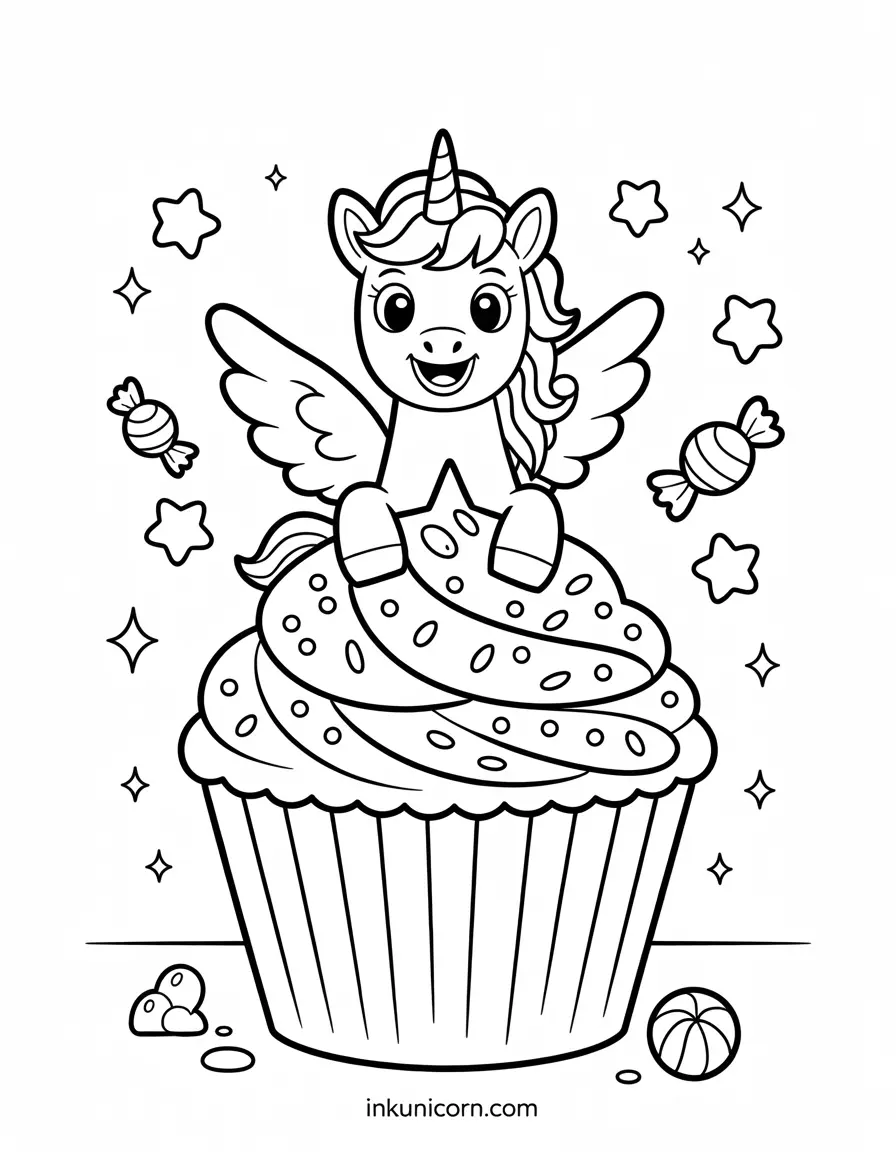 Pegasus Unicorn and Cupcake Treat