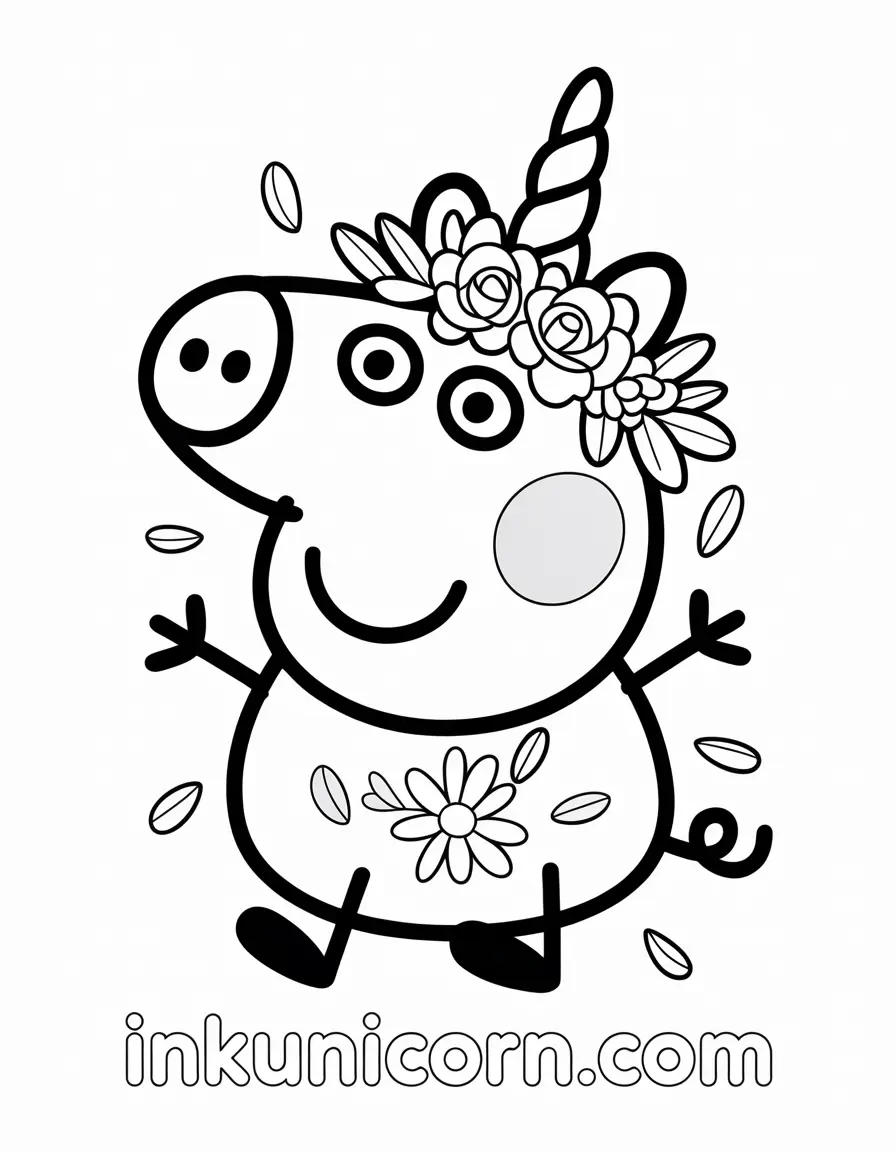 Peppa Pig Unicorn and Flower Crown