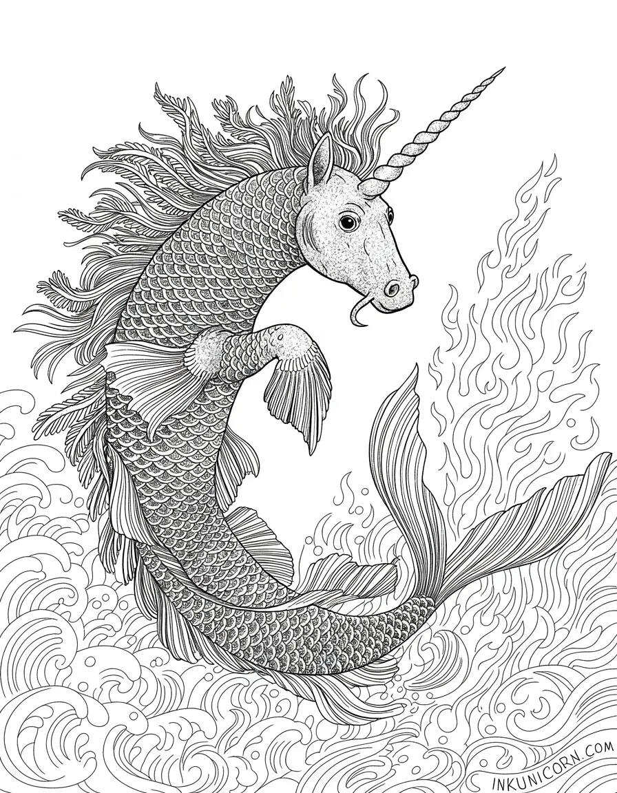 Phoenix Koi Fish Unicorn Fusion