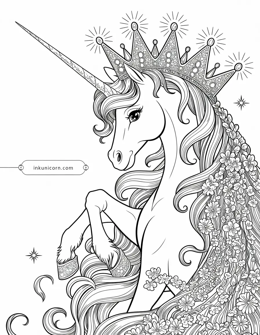 Princess Unicorn With Crystal Crown