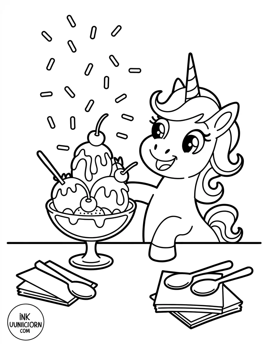 Princess Unicorn With Ice Cream Sundae