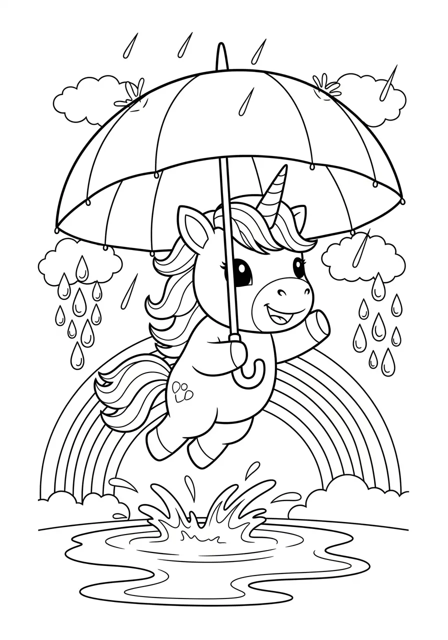 Rainbow Umbrella Unicorn