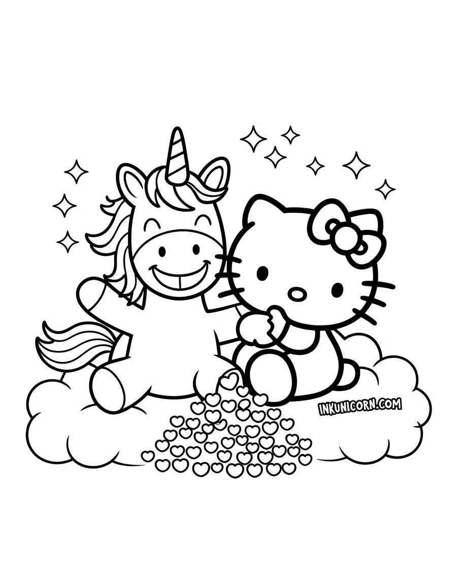 Rainbow Unicorn and Hello Kitty Friend