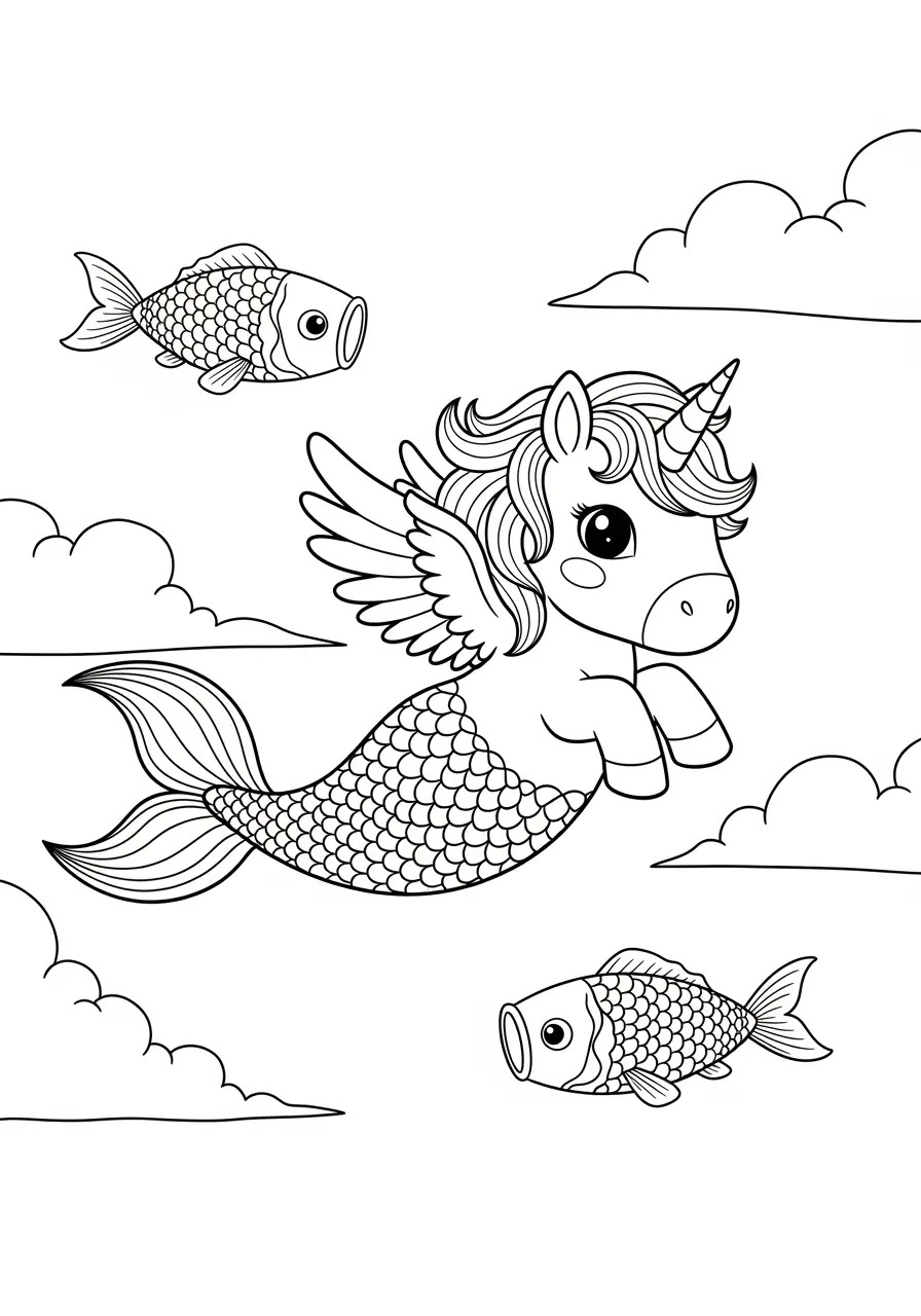 Sky Mermaid Unicorn Swim