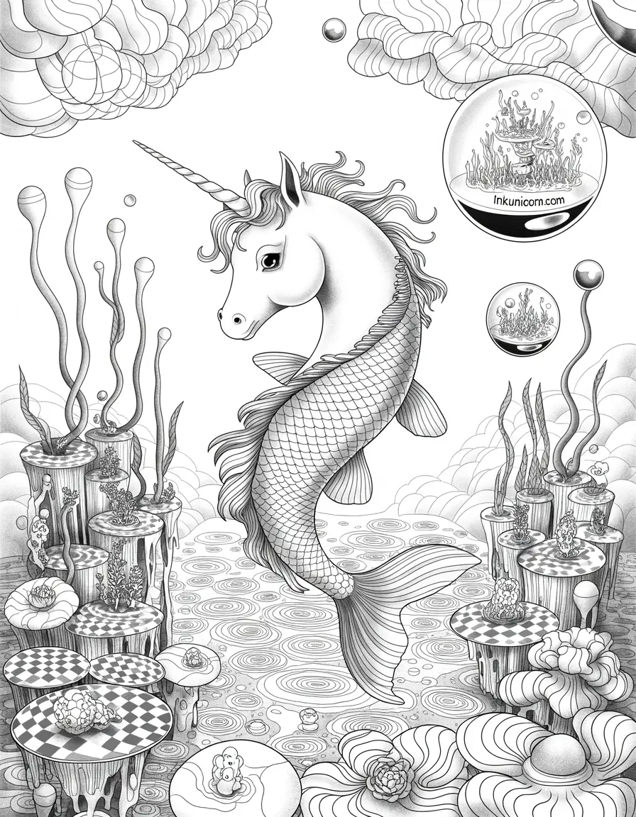 Surreal Dreamworld Koi Fish Unicorn