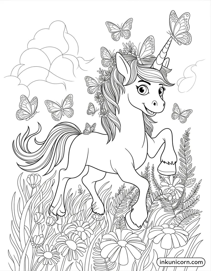 Trolls Unicorn In Butterfly Garden