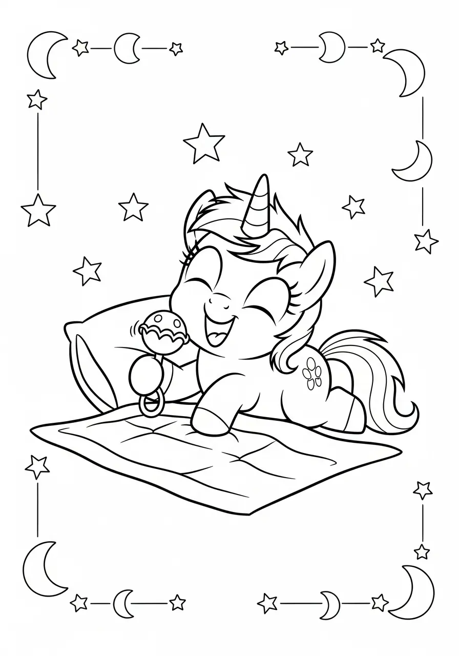 Unicorn Baby with Rattle