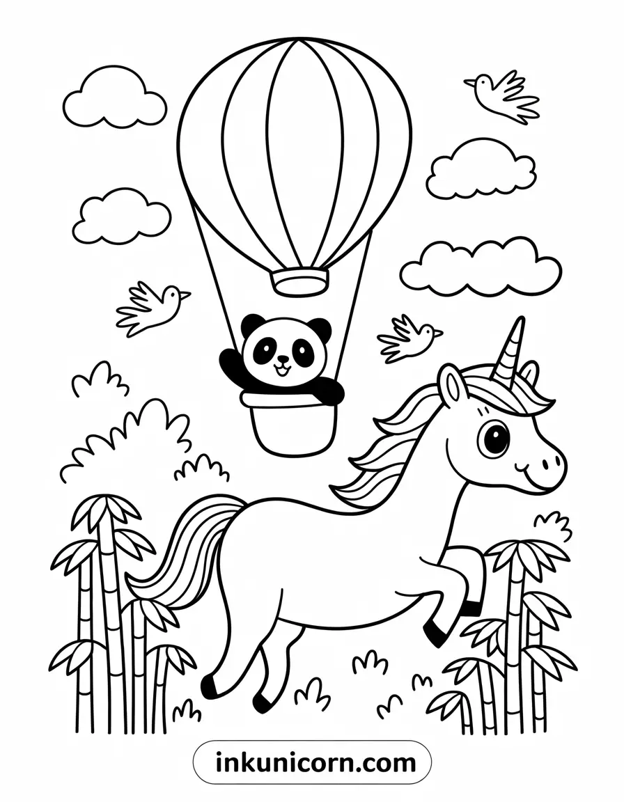 Unicorn Balloon and Panda Pal