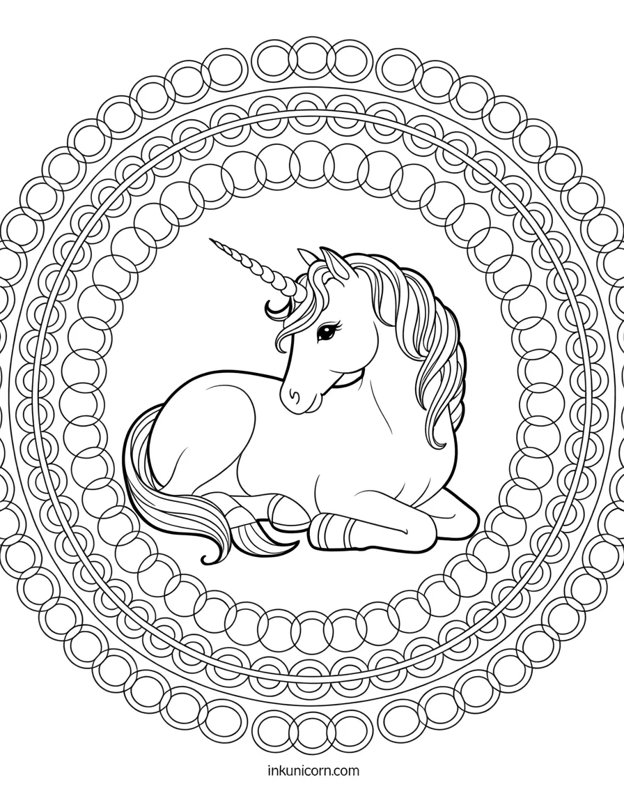 Unicorn in Celtic Knotwork Mandala