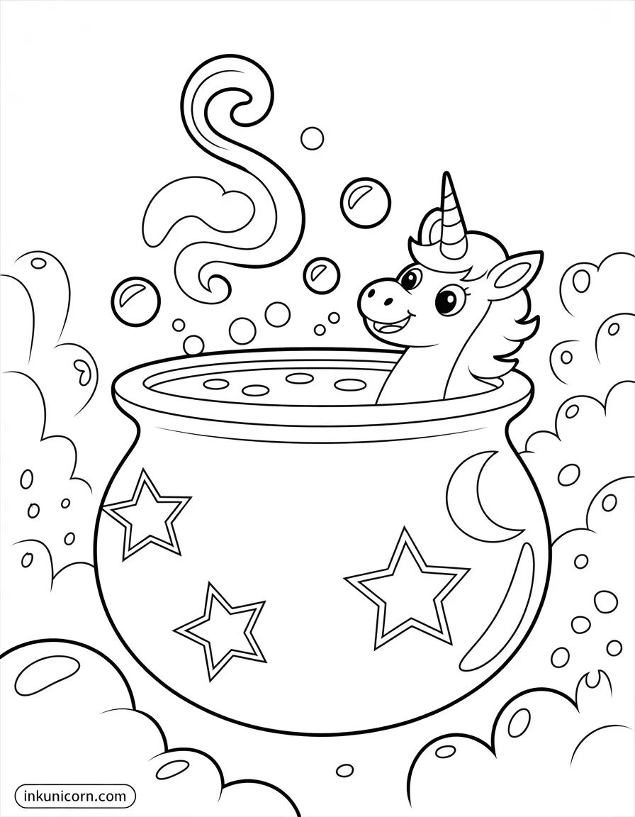 Unicorn in Witch's Cauldron