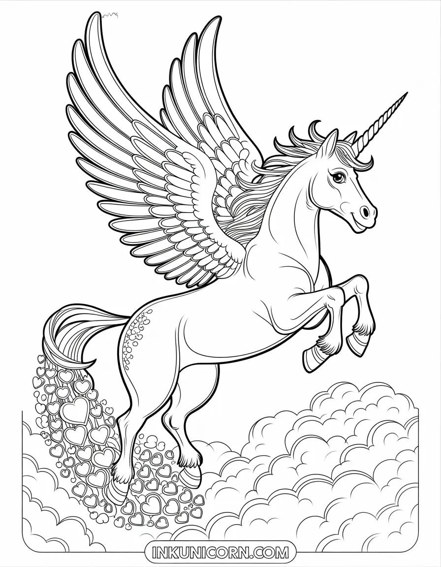 Valentines Pegasus Unicorn Soaring