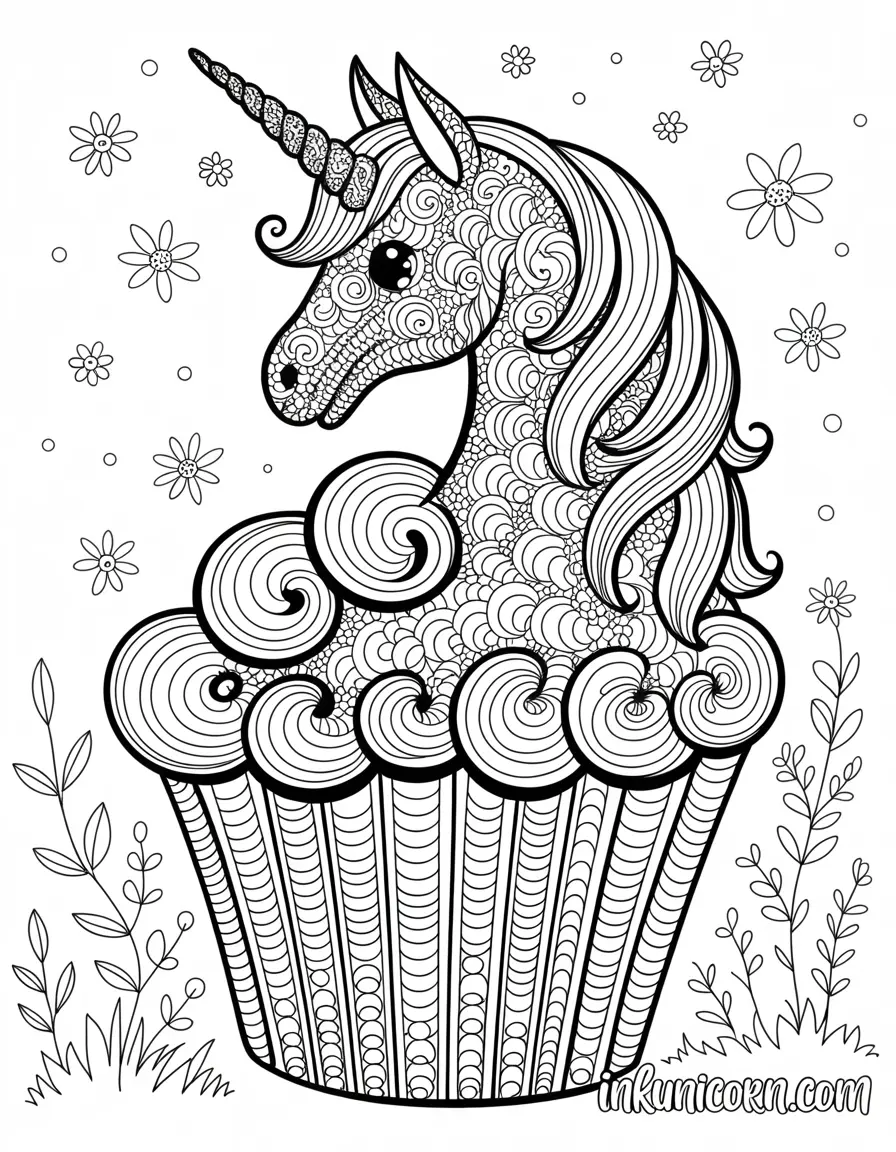 Zentangle Cupcake Unicorn